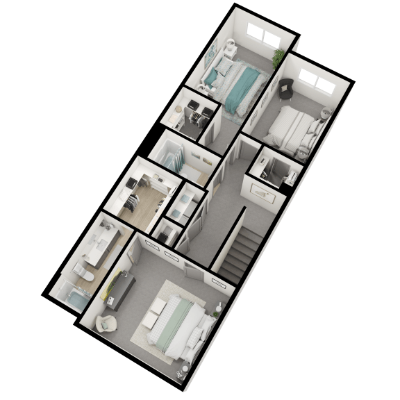 Floor Plan  a 3d floor plan of a house