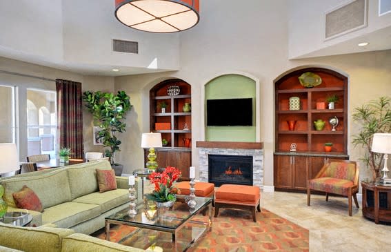 Sofa at RiverEdge Terrace* Apartments, San Diego