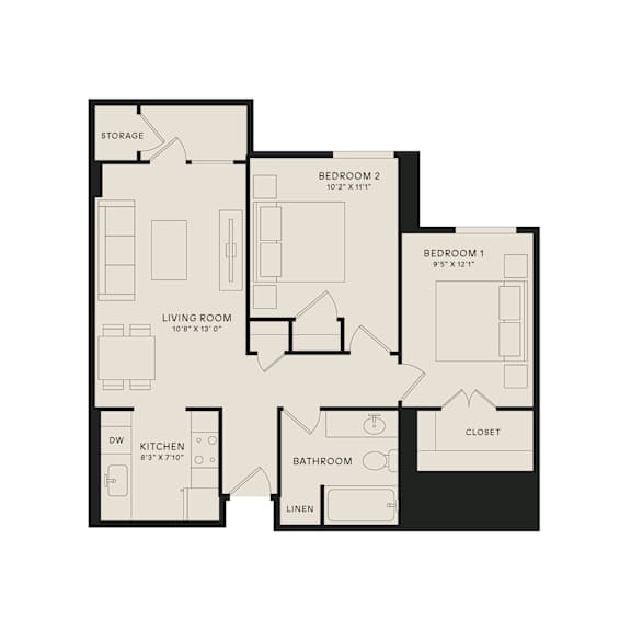 A black and white image of a house floor plan.