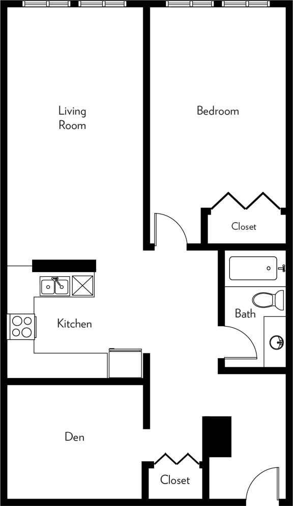 A1-L Floor Plan A1-L Floor Plan at The Luckman, Cleveland, OH