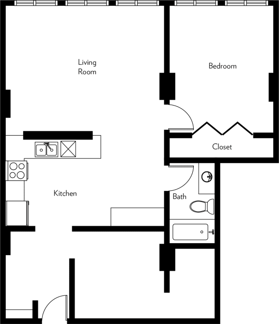 A1-S Floor Plan A1-S Floor Plan at The Luckman, Cleveland, 44114