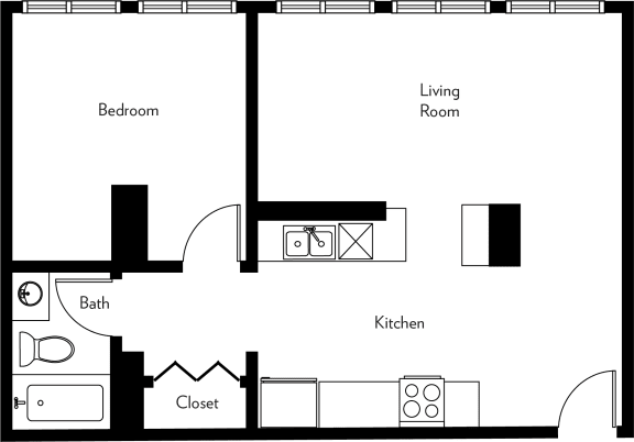 E1-H Floor Plan E1-H Floor Plan at The Luckman, Ohio, 44114