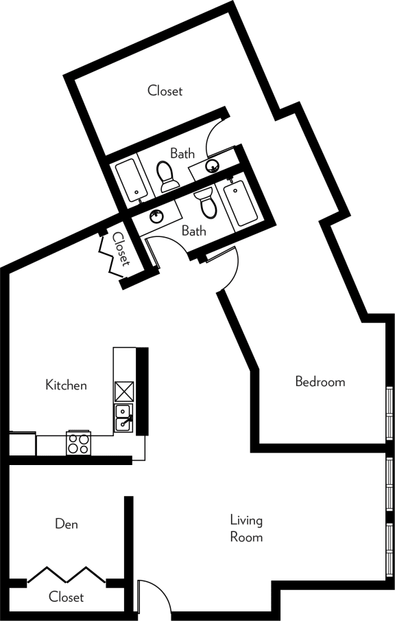 B2-U Floor Plan B2-U Floor Plan at The Luckman, Cleveland, OH