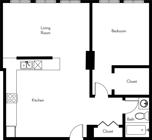 A1-R Floor Plan A1-R Floor Plan at The Luckman, Ohio, 44114