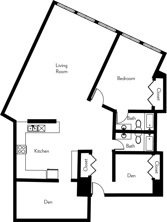 B2-FF Floor Plan B2-FF Floor Plan at The Luckman, Cleveland, OH, 44114