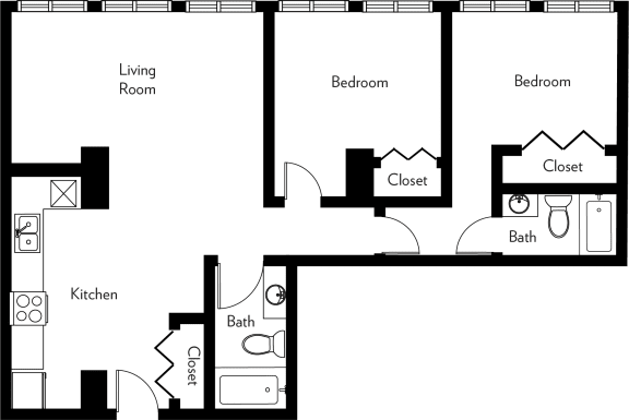 A1-T Floor Plan A1-T Floor Plan at The Luckman, Cleveland, OH