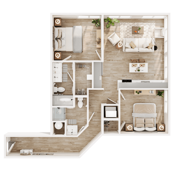 Floor Plan  a 3d drawing of a floor plan of a house