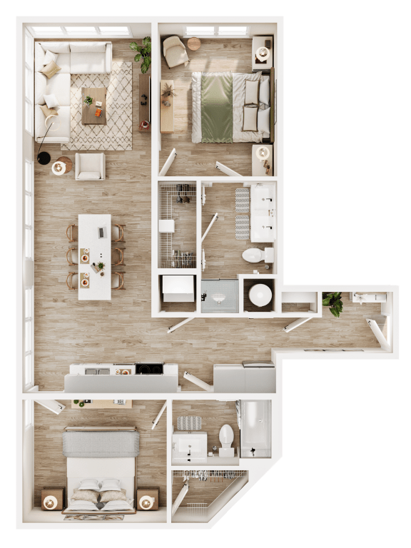a floor plan of a house with a bedroom and a living room