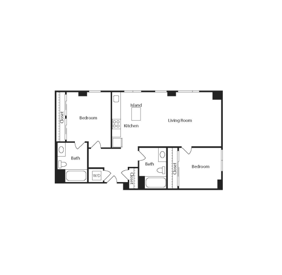 bedroom floor plan | the social at stadium walk apartment homes for rent in ft lauderdale