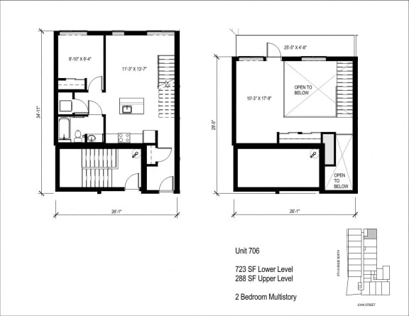 floor plan of the upper and lower layouts of a house