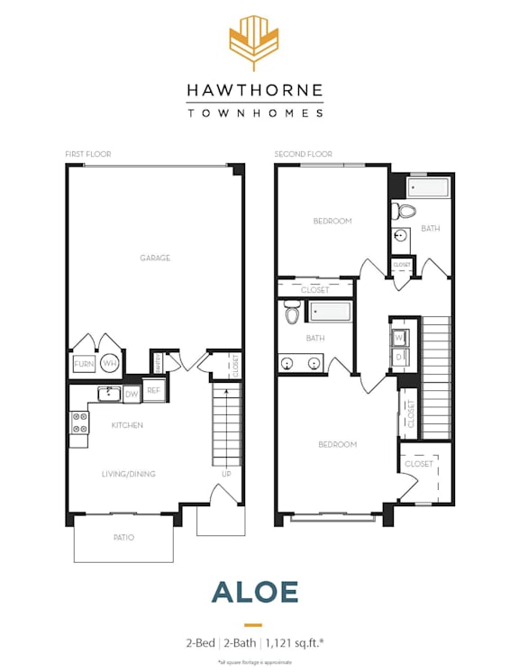 2B2B Floor Plan at Hawthorne Townhomes, South Salt Lake, 84115