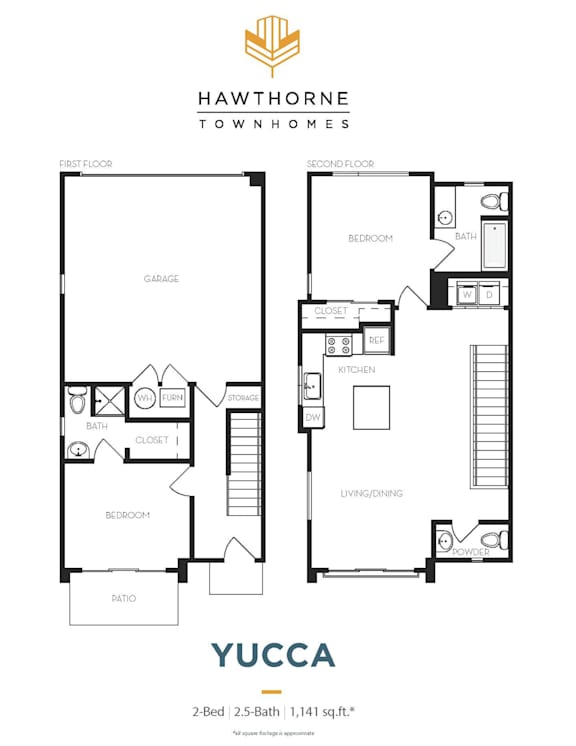 Yucca Floor Plan at Hawthorne Townhomes, South Salt Lake