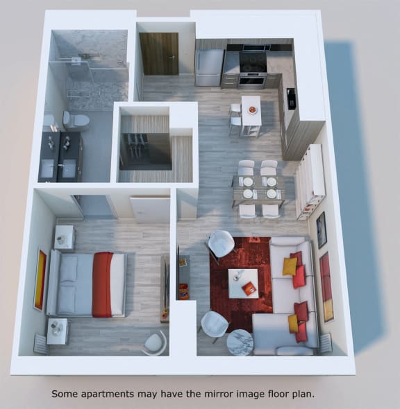some apartments may have the mirror image floor plan