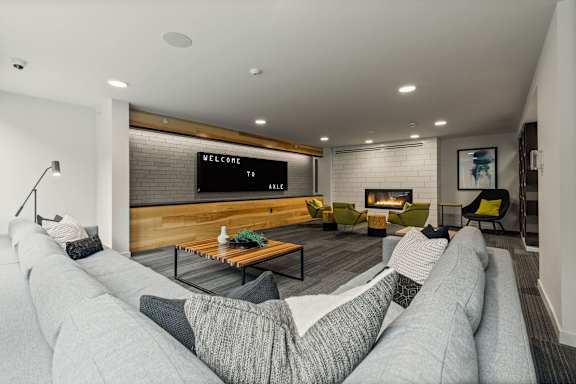 Modern Living Room View at Axle, Washington, 98119