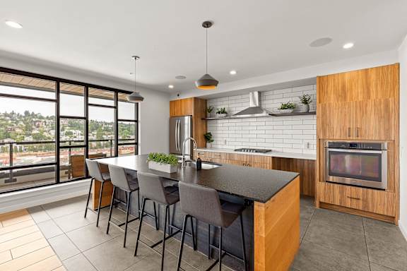 Kitchen with Island at Axle, Seattle