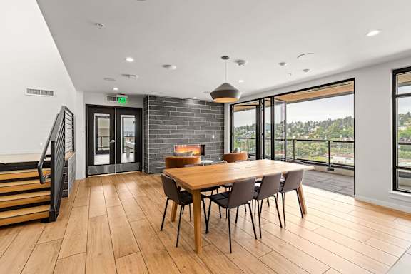 Dining Room and Staircase at Axle, Seattle