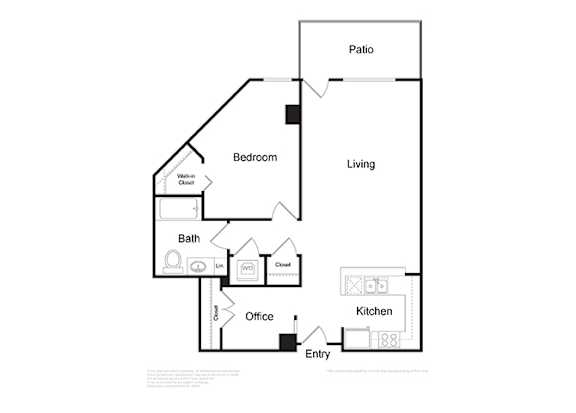 Floor Plan  1 Bedroom with Den  at Dexter Lake Union, Washington