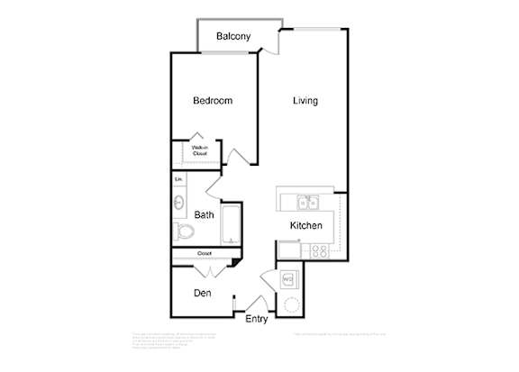 Floor Plan  1 Bedroom with Den  at Dexter Lake Union, Seattle, Washington