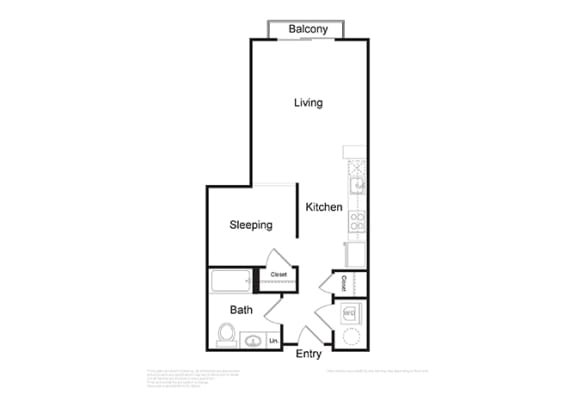 Floor Plan  Studio Bedroom  at Dexter Lake Union, Seattle, Washington
