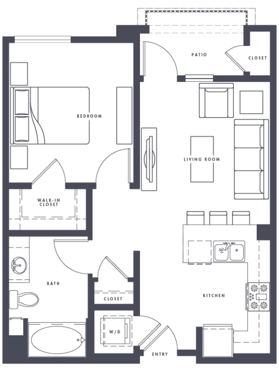 A1 Floor Plan at Altana, Glendale, CA