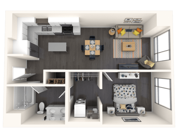 Floor Plan  Jules A17 1x1 713sf
