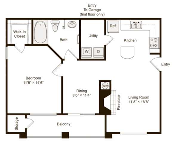 A black and white image of a floor plan for a home.
