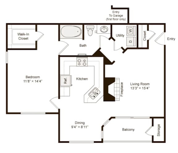 A black and white image of a house floor plan.
