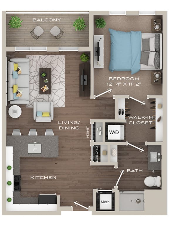 Floor Plan  One Bedroom