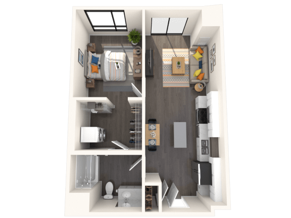 Floor Plan  Jules A5 1x1 660sf