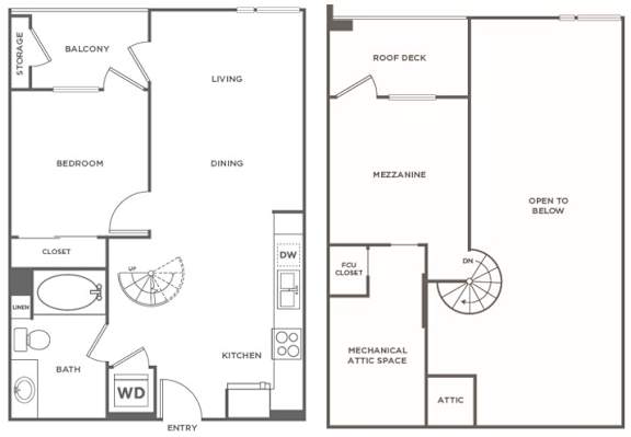 a floor plan of a one bedroom apartment