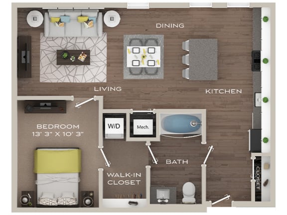 Floor Plan  One Bedroom