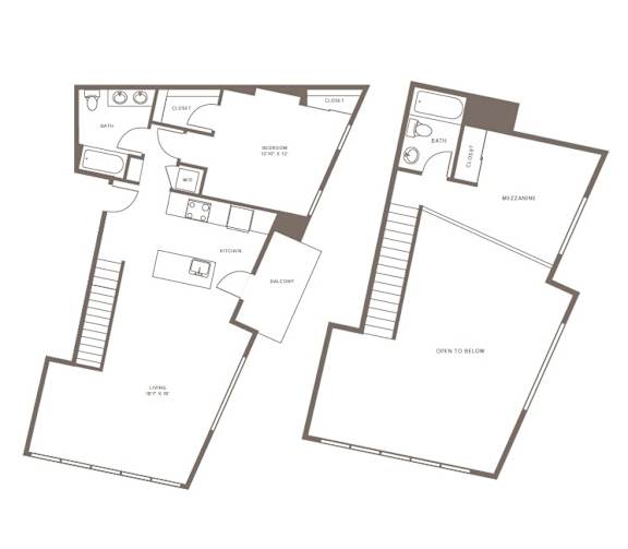 A floor plan of a two-story house with a living room, kitchen, bathroom, and bedrooms.