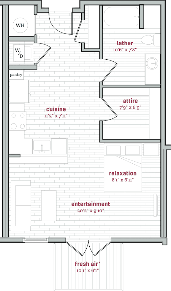A floor plan of a house with a kitchen, dining room, and living room.