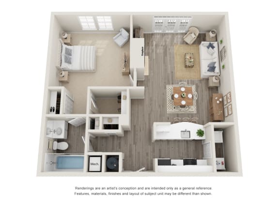 1 bedroom floor plan
