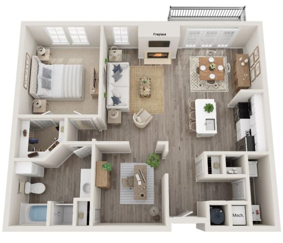 1 bedroom floor plan