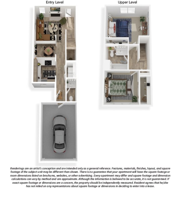 two bedroom one and half bath
