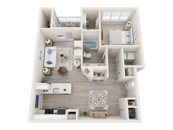 a 2 bedroom192 sq ft floor plan