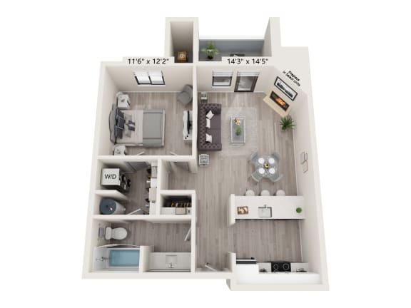 a floorplan of a studio apartment