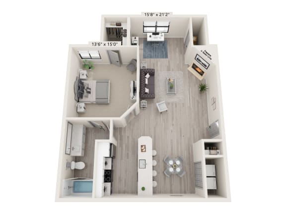 a 1 bedroom floor plan the crossings apartments