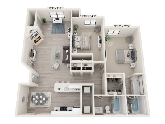 a floor plan of a 1 bedroom192 sq ft studio
