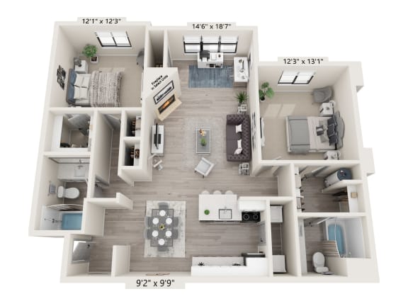 a 2103 sq ft floor plan  studio