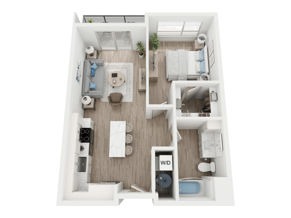 Floor Plan  a floor plan of a 1 bedroom apartment