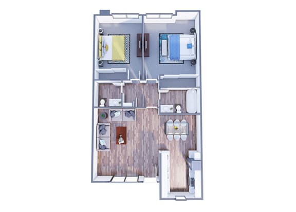 Tangerine two bedroom one and half bathroom