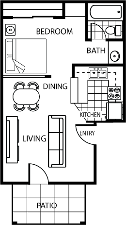 Studio Floorplan at Villatree Apartments, Arizona