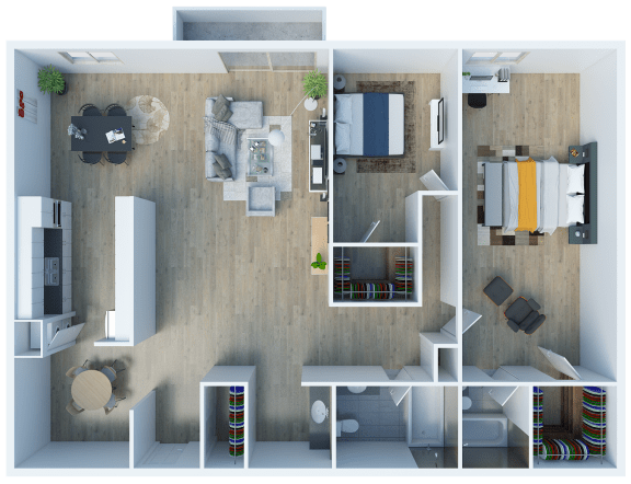 B1 Floor Plan at The Fulton, California, 91423