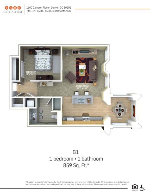 B1 Floor Plan at 1600 Glenarm Place, Colorado