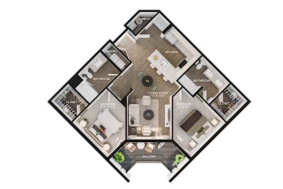 A black and white diagram of a house layout.