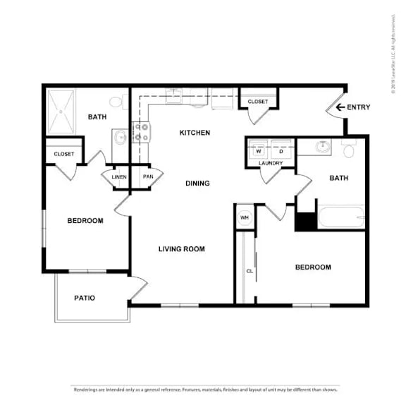 A black and white image of a floor plan for a house.