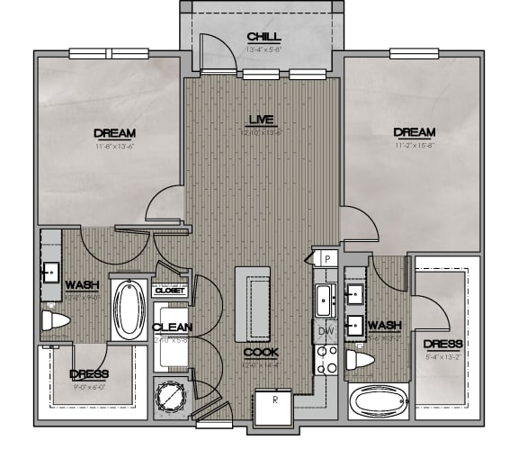 Floor Plan  B1 1098 sf