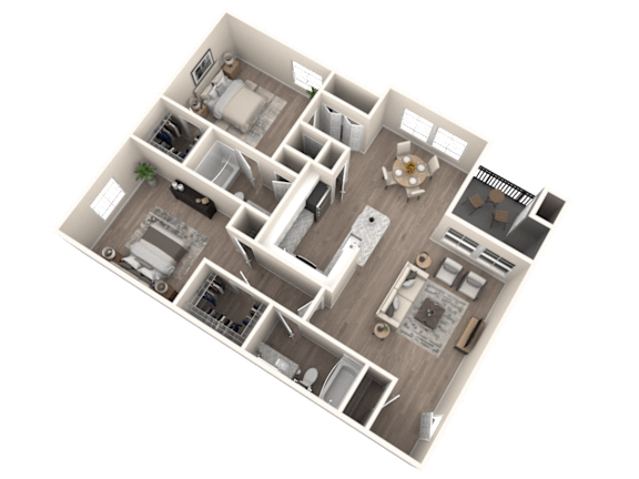 Floor Plan  A detailed 3D floor plan of a house showing all rooms and their layout.